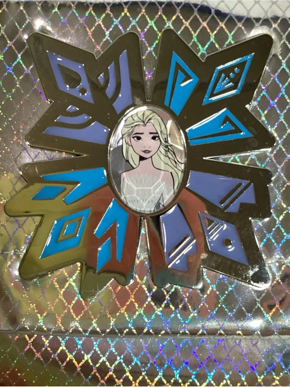 Disney Store Silver Reflective FROZEN Elsa Shoulder Bag EUC Holographic Cute